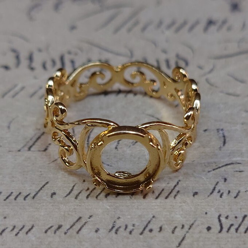 BEHOLD リング 石座 石枠 真鍮製 8mm用 1個 約16号 イスラエル製 指輪