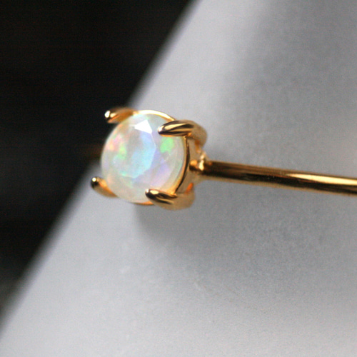 4mm大粒*オパール 宝石質AAA天然石 リング クリスマス 誕生日