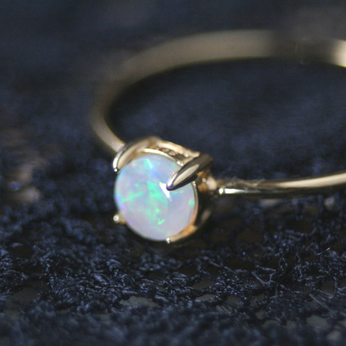 4mm大粒*オパール 宝石質AAA天然石 リング クリスマス 誕生日