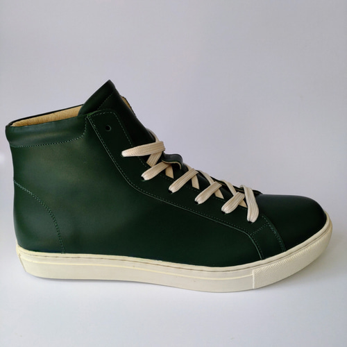 ◇本革◇ハイカットスニーカー◇グリーン◇サイズ調整無料