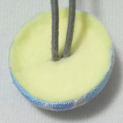 ハンドメイド くるみボタン ヘアゴム かわいい キュート キヨハラ 貝殻 ブルー 5枚目の画像