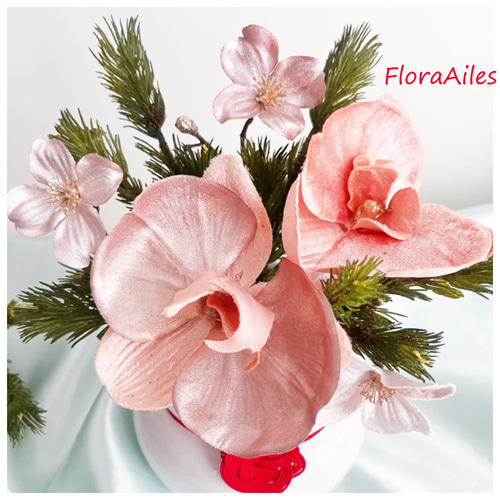 鏡餅の様な花器♪華やかに厳かに迎春の時【メッセージカード無料