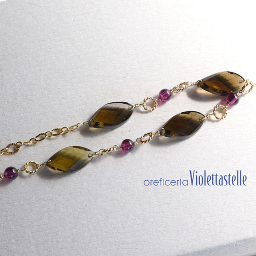 14kgf スモーキークォーツのブレスレット ブレスレット violettastelle 