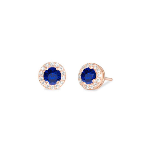 カクテルピアス】ハロセット×ラウンドカット×ピンクゴールド ピアス 
