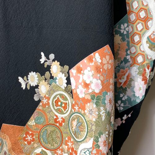 n*7様 着物　留袖　リメイク　ロングワンピース　モモンガ風ボレロ・ストール　セ n*7様 着物 留袖 リメイク ロングワンピース モモンガ風ボレロ