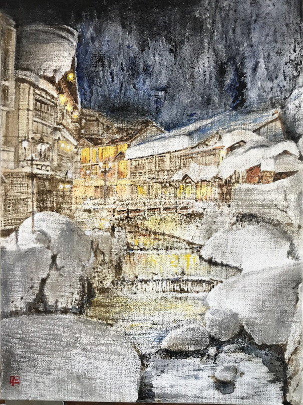 ヒコーキ雲　油絵　F3(273×220mm) Yahoo!オークション - 真作 杉本博 油絵 「 日光太郎山 」 F3
