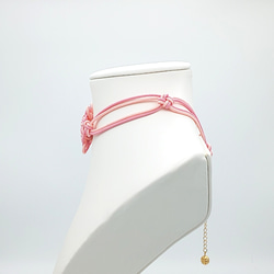 八重菊結びのチョーカー（ピンク） 和風 中華風 チャイナ 中国結び 飾り結び 組紐 2枚目の画像