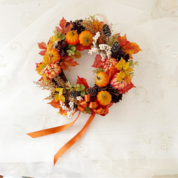 1点限り】2022秋の新作！かぼちゃのハロウィンリース フラワーリース