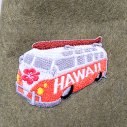 抹茶色のフェルトメガネ入れ　Hawaii 8枚目の画像