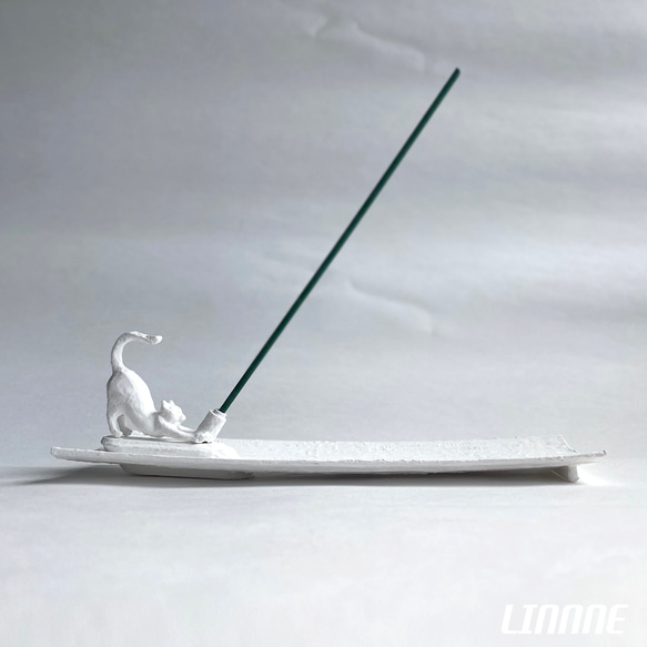 猫の日2024 ノビネコお香立て 柄つき その他インテリア雑貨 LINNNE