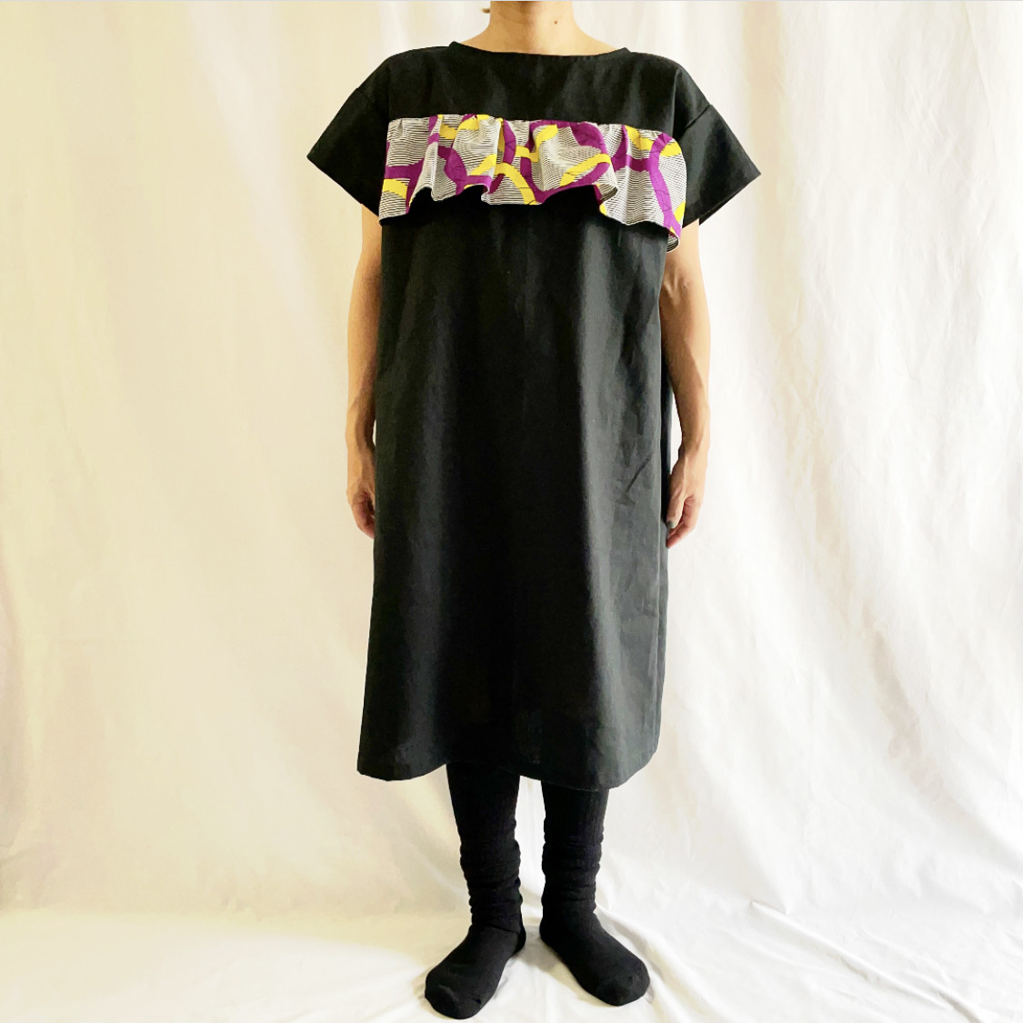 フリル付きワンピース(BKオリンピアパープル)