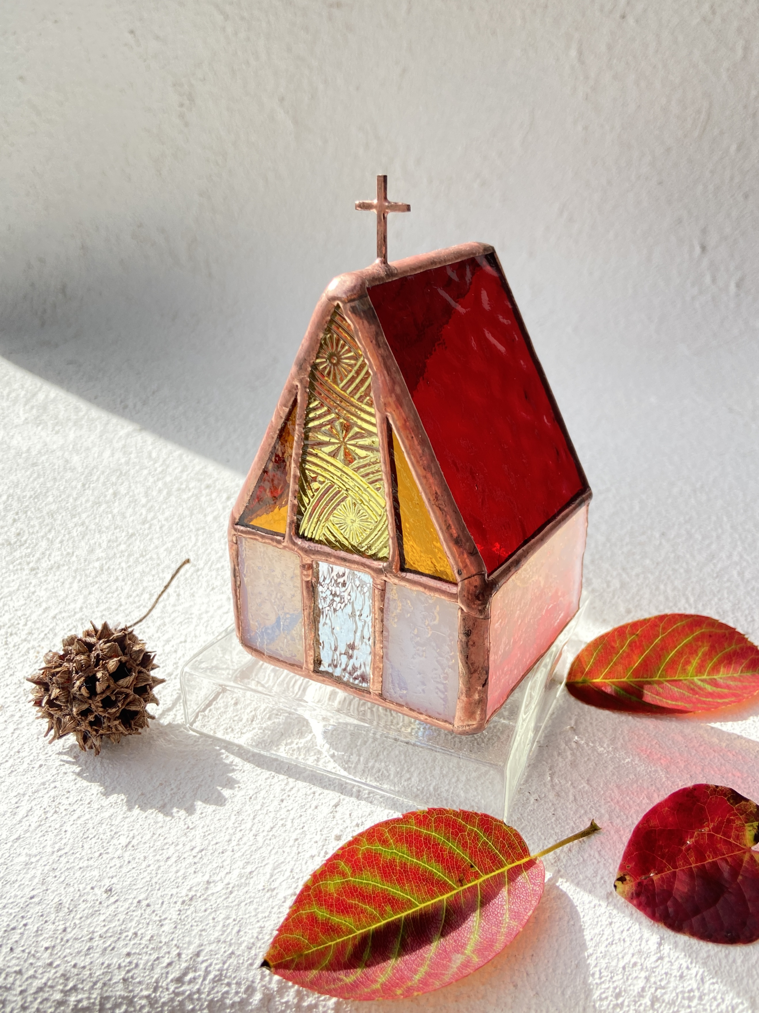 キャンドルホルダー　ステンドグラス　ドイツ　クリスマスマーケット Candle House – クリスマスアドベント