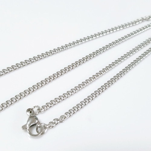 ■NUMBERING■大人気 クラシックカーブチェーンネックレス２色 2本/50cm サージカルステンレス カーブチェーンネックレス