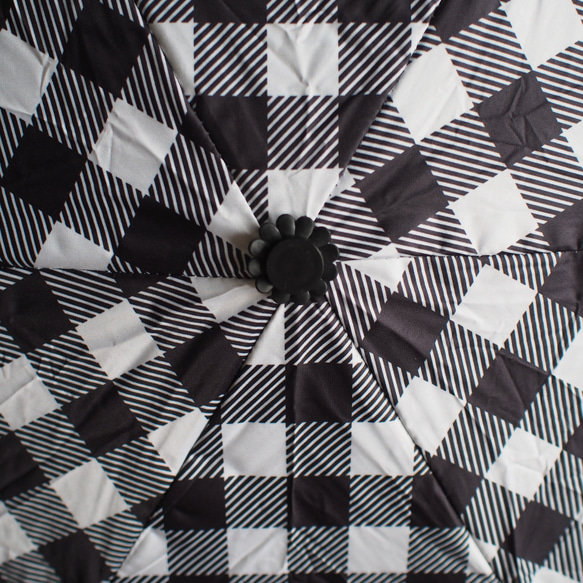 UV Cut 折疊雨傘 格紋黑色 99.9% UV Cut 防曬防雨遮陽傘 雨傘 163409 第4張的照片