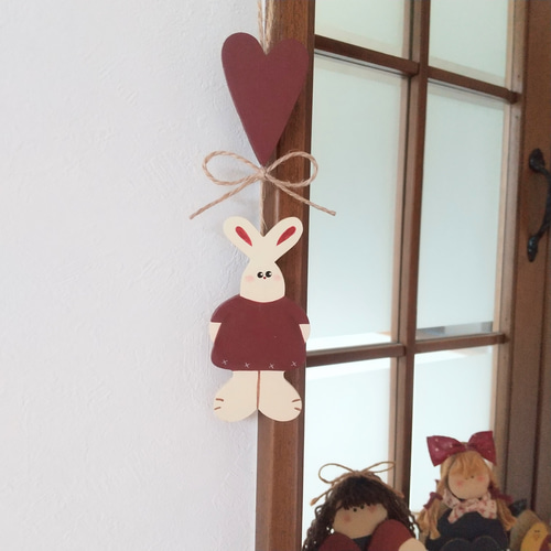 カントリー雑貨うさぎ トールペイント その他人形 まめちゃん(U＾ω