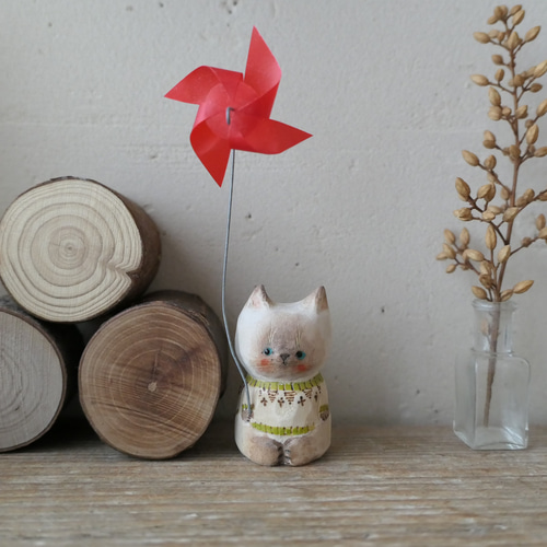 木彫りの猫2 - おもちゃ/人形