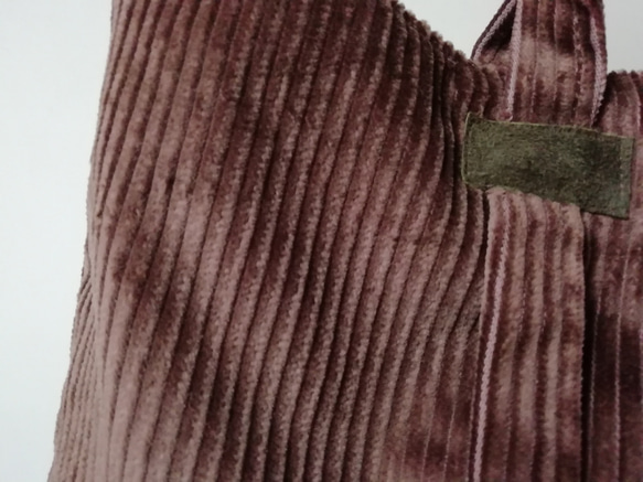 コーデュロイの旬アイテム3wayトートバッグ（チョコレート色）「Creema限定」 12枚目の画像