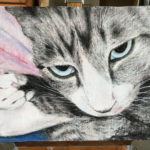 受注制作 油絵 人物、動物を高耐久の木枠張りキャンバスへ描き