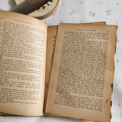 とってもボロボロアンティーク ドイツ/ ゲーテ詩集本 その他素材