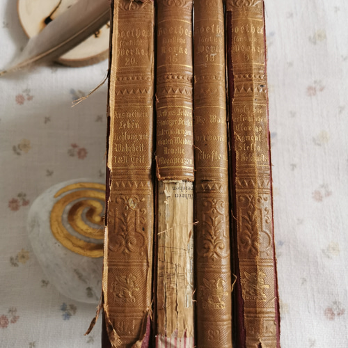 とってもボロボロアンティーク ドイツ/ ゲーテ詩集本 その他素材