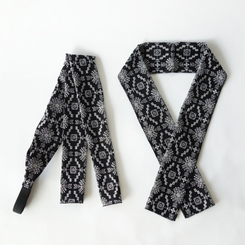 ご予約受付中】風神雷神の半幅帯 金襴と輸入生地 & 黒綿刺繍レース