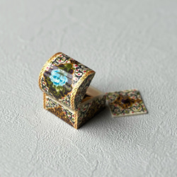 キャメルボーンの小箱　宝石箱　S 薔薇 ブルー【JAABEH-028】 12枚目の画像