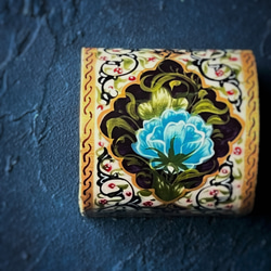 キャメルボーンの小箱　宝石箱　S 薔薇 ブルー【JAABEH-028】 8枚目の画像
