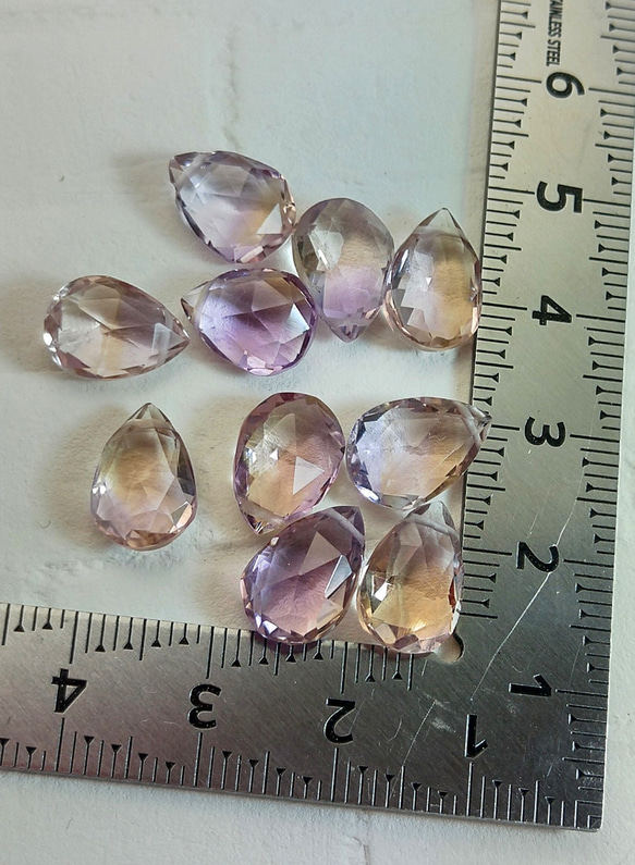 透明度際立つ宝石質大粒アメトリン Lsize ペアシェイプカット14kgfピアス【Creema限定】 9枚目の画像