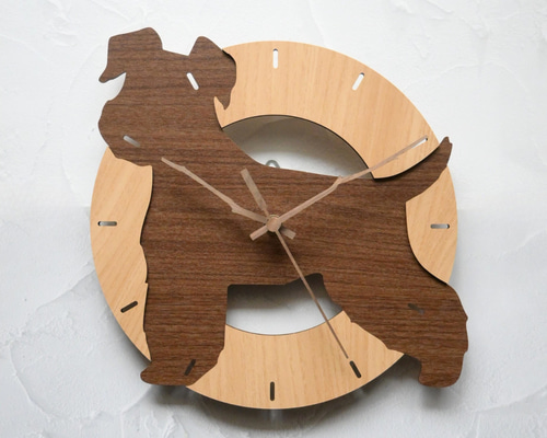 とびだしわんこクロック_ミニチュアシュナウザー_壁掛け時計 掛け時計