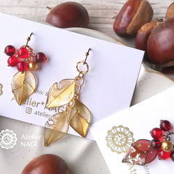 Autumn leaves pierced earring 第2張的照片