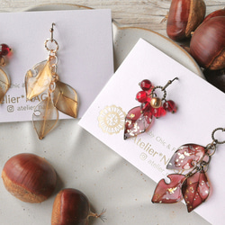 Autumn leaves pierced earring 第6張的照片