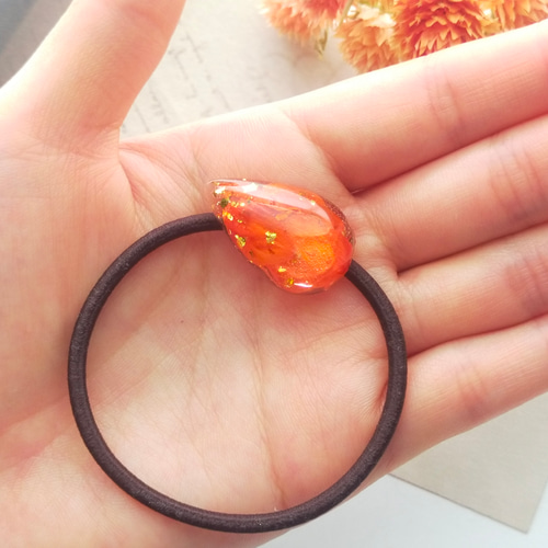 秋桜と金木犀のヘアアクセサリーセット〜 イエロー オレンジ レジン