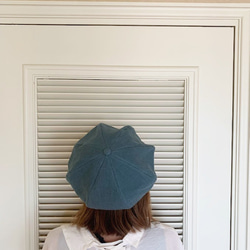 春夏向け キャスケット（ターコイズ ベルギーリネン・麻） 11枚目の画像