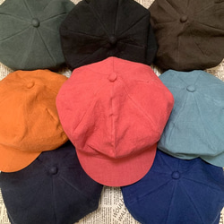 春夏向け キャスケット（ターコイズ ベルギーリネン・麻） 12枚目の画像