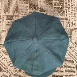 春夏向け キャスケット（ターコイズ ベルギーリネン・麻） 2枚目の画像