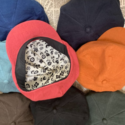 春夏向け キャスケット（ターコイズ ベルギーリネン・麻） 13枚目の画像