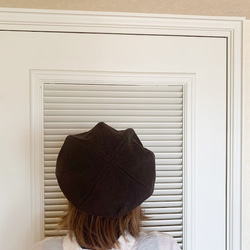 ベレー帽（ブラウン ベルギーリネン・麻） 7枚目の画像