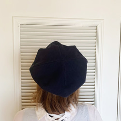 ベレー帽（ネイビー ベルギーリネン・麻） 7枚目の画像