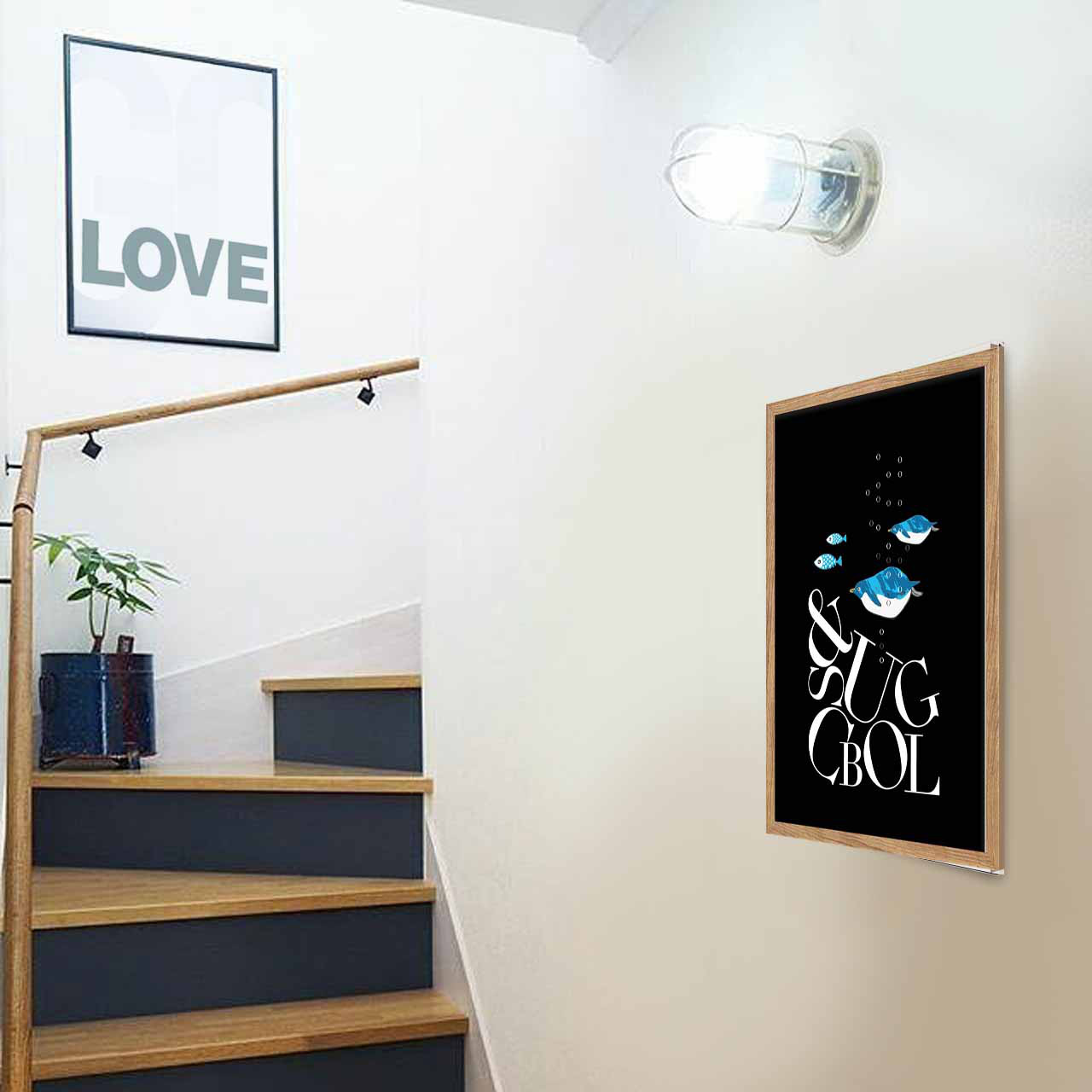 グラスの中　ペンギン　鳥　ポスター    アート　アートポスター　（アート　seiで検索）　壁掛けインテリア　704