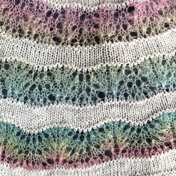 シルク混　丸ヨークセーター 春風　手編み 7枚目の画像