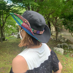 サファリハット（ホワイト ピュアコットン メキシカン）アウトドア向け 9枚目の画像