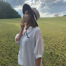 サファリハット（ホワイト ピュアコットン メキシカン）アウトドア向け 2枚目の画像