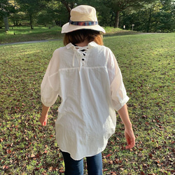 サファリハット（ホワイト ピュアコットン メキシカン）アウトドア向け 3枚目の画像