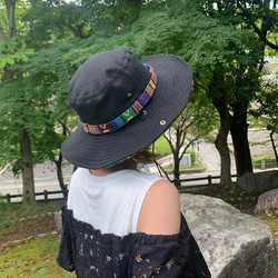 サファリハット（ホワイト ピュアコットン メキシカン）アウトドア向け 8枚目の画像