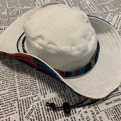 サファリハット（ホワイト ピュアコットン メキシカン）アウトドア向け 6枚目の画像