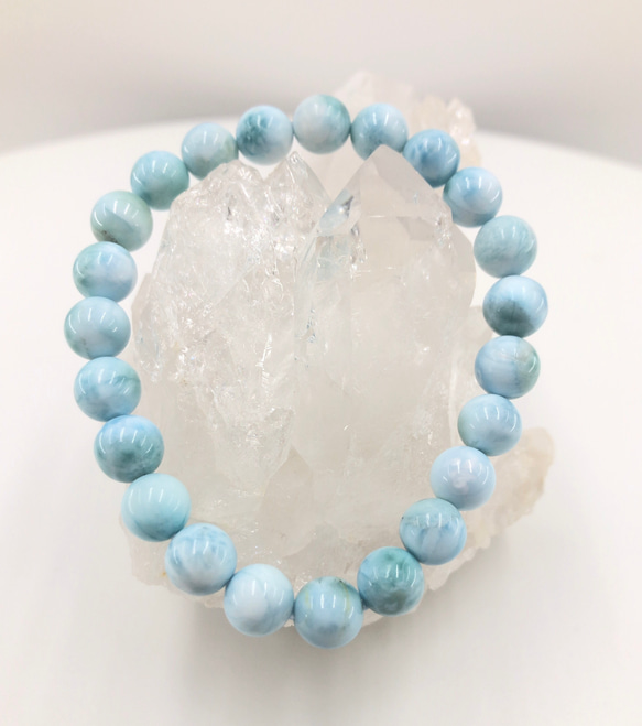 大人気！ラリマー ブレスレット 約8mm 鑑定書付 鑑別書付き】ラリマー8mm ブレスレット （No,111） ブレスレット