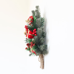 壁に掛けるクリスマスツリー（ミニタイプ レッド＆ゴールド系）「送料無料」リースタイプ 9枚目の画像