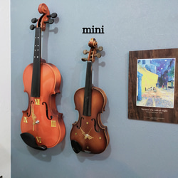 violin clock -mini-（バイオリン×アップサイクル） 5枚目の画像