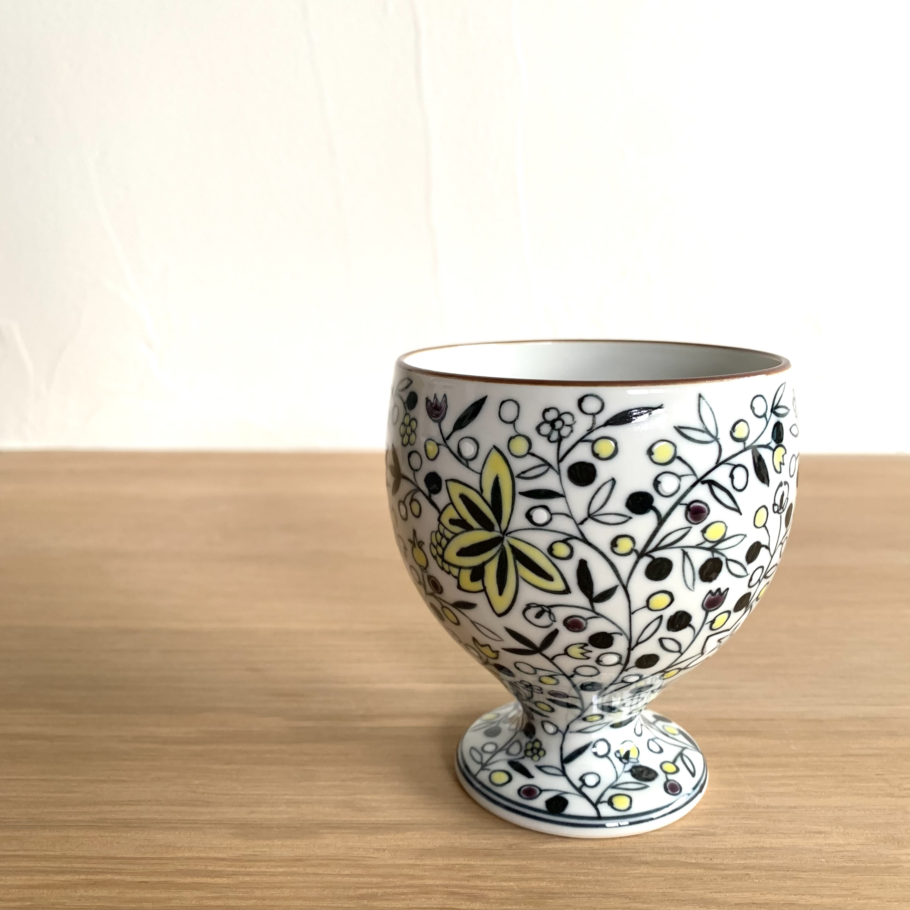 【京焼・清水焼】京都　水野春陽窯　冬色唐草　ワインカップ　ゴブレット