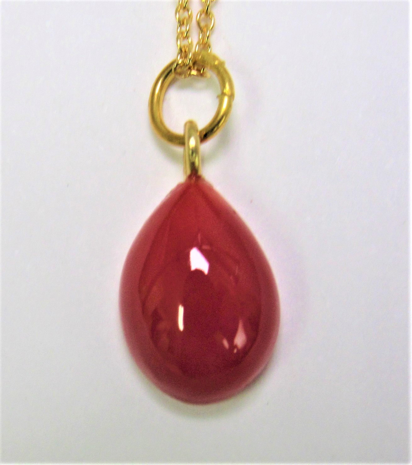 土佐の宝石珊瑚　さんご　ネックレス・ペンダン　 アクセサリ－・ジュエリー　ペンダントトップ　しずく　 No-01331